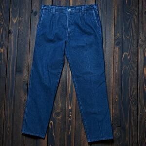 Vintage 90s Rocky Mountain Jeans Mens Dark Wash Pleated Western Denim Size 36/32